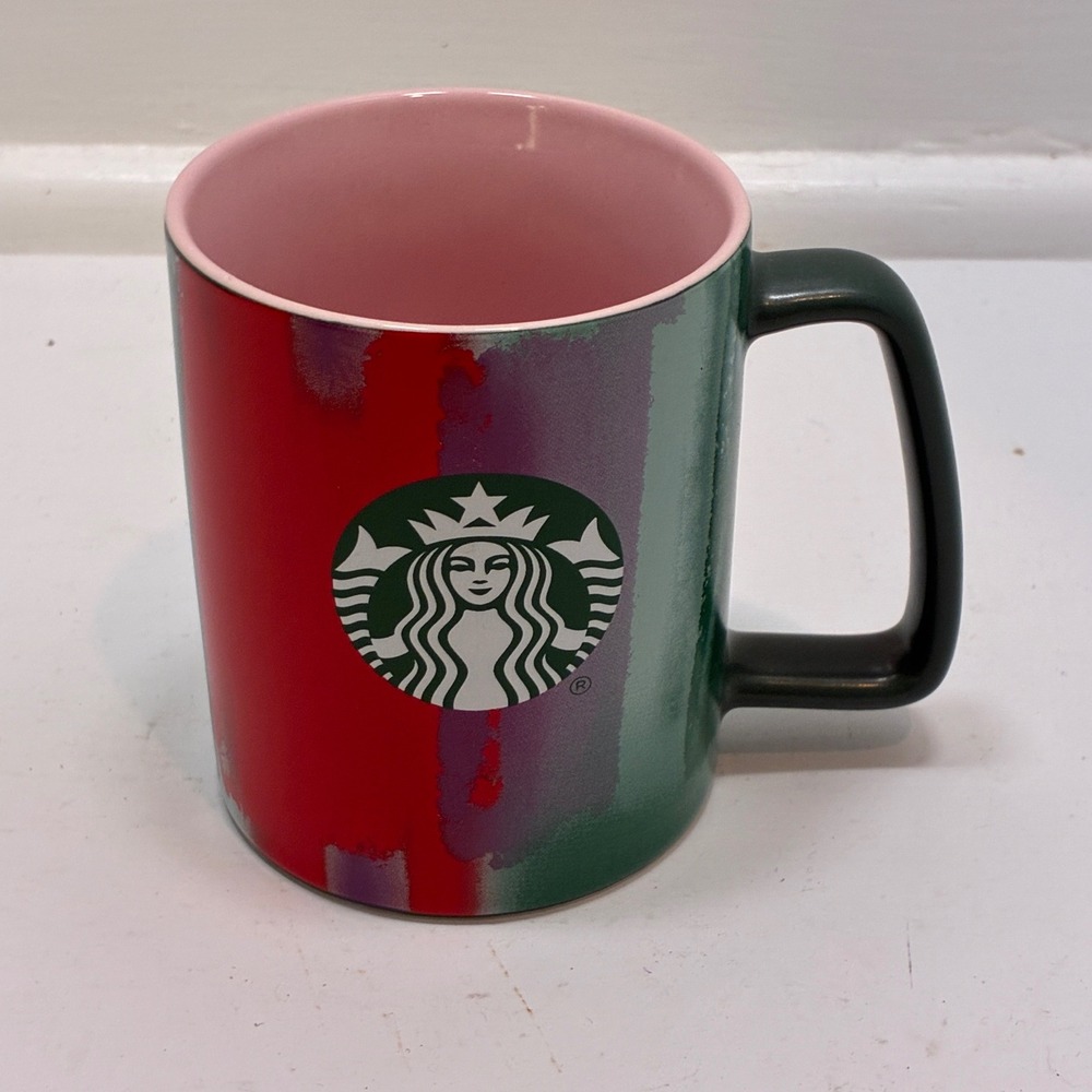 Starbucks Mug Pink Interior Watercolor Design 9.5 oz Coffee Tea Cup 2021